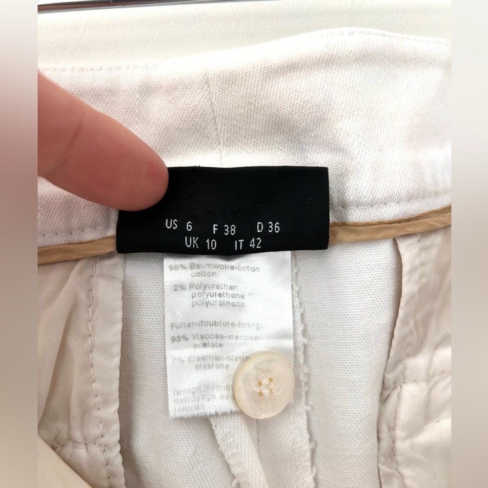 AKRIS PUNTO Cotton-Blend Straight Leg White Trousers | US 6 - Picture 6 of 7